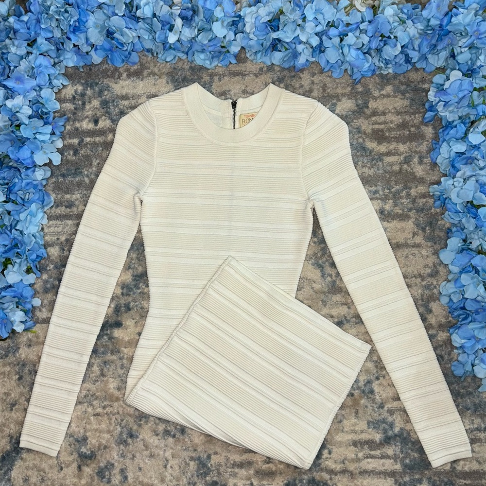 Torn by Ronny Kobo White Malena Bandage Rib Dress